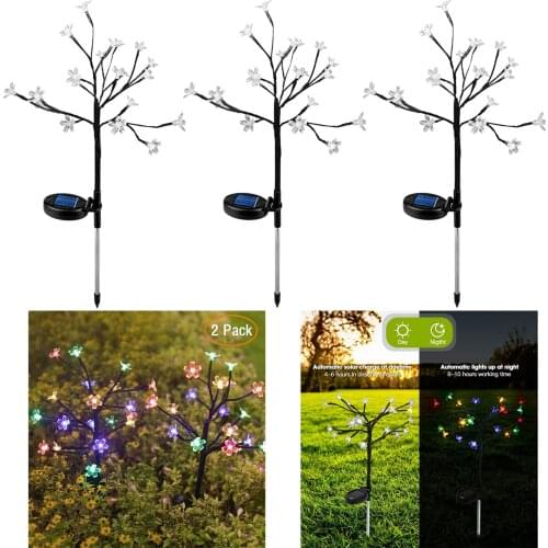 Outdoor Solar Flower Lights IP65 for Pathway Yard Patio Deck Holiday Decor