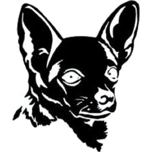 13*11.5CM New CHIHUAHUA Dog Car Styling Decorative Stickers Classic Fashion Animal Car Sticker Black/Sliver C4-0005
