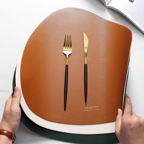 2/4/6 Sets Placemat Leather Coaster Pads Tableware Pad PU Leather Table Mat Heat Insulation Non-Slip Placemats Bowl Coaster