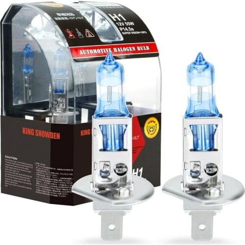 2pcs H1 H4 H7 55W 12V Super Bright White Halogen Headlight Bulb Fog Lights Headlamps for Car Motorcycle Plug&Play