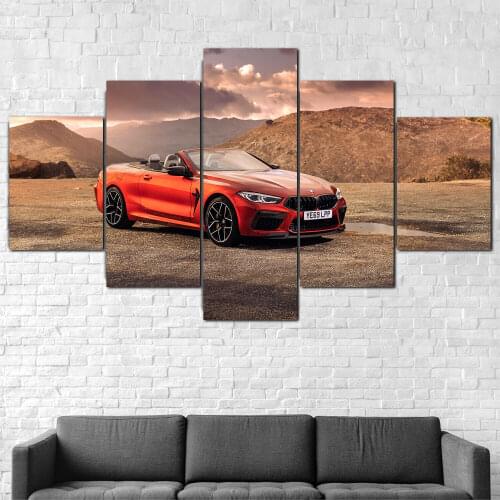 No Framed Canvas 5Pcs Competition Cabrios Car Wall Art Posters Pictures Paintings Home Decor for Living Room Decoration