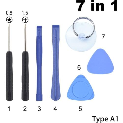 7 in 1 Repair Opening Tools Kit Pry Tool With 0.8 Pentalobe 1.5 Phillips For iPhone 4G 5G 6G 6Plus Samsung 1000 Sets/lot