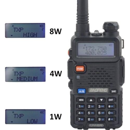 Baofeng UV-5R 8W Dual Band Walkie Talkie VHF UHF Portable FM Two way radio with free Earpiece