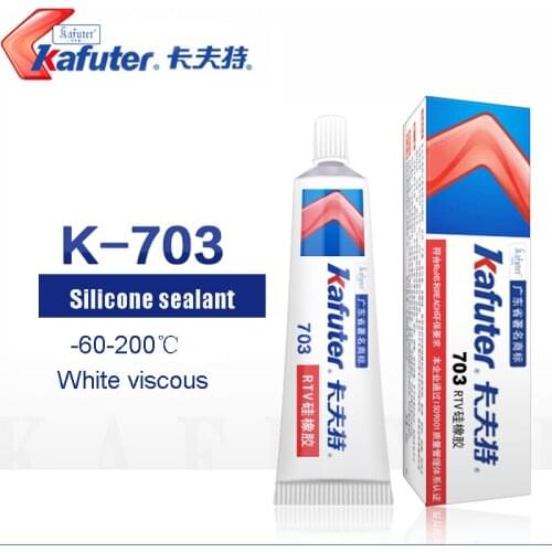 Kafuter K-703 45g Adhesive White Sealant Silicone Rubber Glue For Glass Metal Plastic Tiles Waterproof Insulation