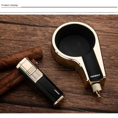 Business Ashtray Inflatable Double Fire Lighter Boutique Ashtray Set Fashion Gift Good Product Gifts for Men Office Decorations