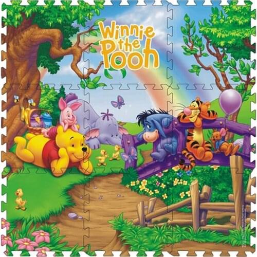 Disney 9pcs/pack Winnie the pooh foam mat Mickey Minnie 30x30cm per piece Baby Child Play Floor Mat Game carpet Crawling mat