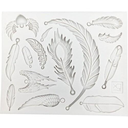 DIY multi feather modeling chocolate dry Perth cake mold, sugar baking, silicone mold, baking tool WMJ-869