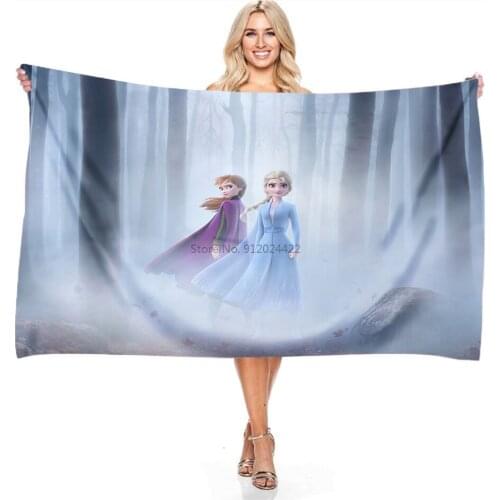 Home Textile Disney Anna Elsa Princess Beach Towel Bath Towel Swimming Towel 140x180cm Adult Children Girls Bathroom Washcloth