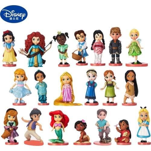 Disney Princess Snow White Cinderella Rapunzel Bell Fairy PVC Action Figures Disney Dolls Toys for Girls Children Gift