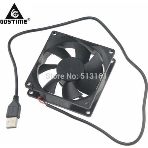 Gdstime 8025 80mm x 25mm USB Connector DC 5V Computer Case Cooler Cooling Fan