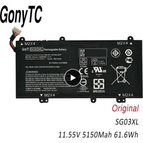 GONYTC 11.55V 61.6WH 5150mAh SG03XL Original Laptop Battery For HP M7-U009DX HSTNN-LB7E TPN-I126 3ICP7/61/80