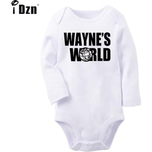 Funny TV Show Comedy WAYNES WORLD Easy And Cute Eyelash Printed Newborn Baby Outfits Long Sleeve Jumpsuit 100% Cotton