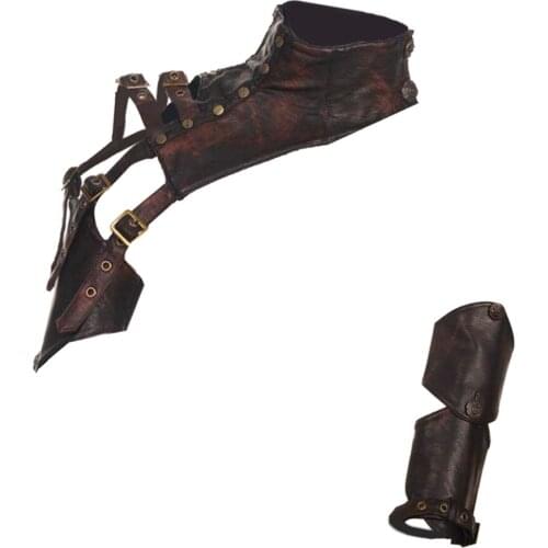 Steampunk Leather Arm Shrug Shawl Cape Wraps Armlet Top Jacket for Women Men