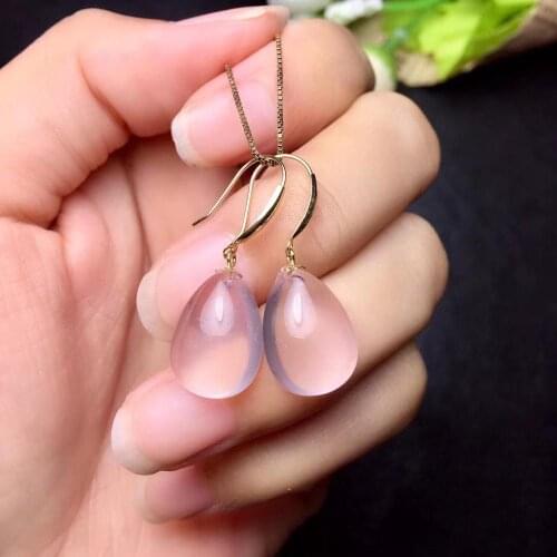 Best Gift Natural Real Rose Quartz Earring Natural And Real 925 sterling silver Rose Quartz Earring