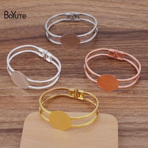 BoYuTe (5 Pieces/Lot) 65*60MM Metal Brass Bangle Bracelet Welding 20MM 25MM Flat Base DIY Handmade Jewelry Accessories