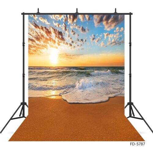 Sea Sandbeach Sunlight Clouds Photography Background Vinyl Backdrop for Children Baby Portrait Scenery Photocall Photo Studio