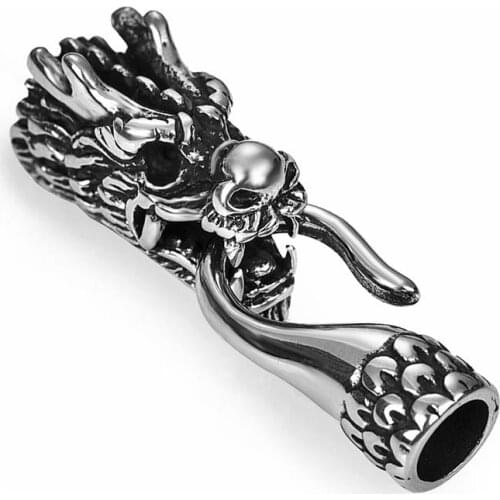 Men Stainless Steel Dragon Head Clasps Hooks Cords End Caps Clasps Hook for Leather Cord Bracelet Connector DIY Jewelry Findings