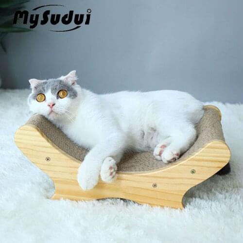 MySudui Corrugated Cat Scratcher Bed Catnip Scratching Board Cat Furniture Sofa Kitten Nail Scraper Mat Pad Toy Claws Care