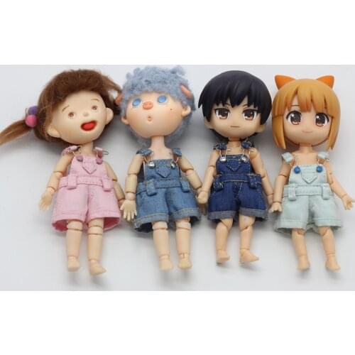 New 16cm BJD Ob11 Doll Clothes Overalls Jeans Shorts Pants 1/12 Doll House GSC Obitsiu 11 Universal Accessory Xmas Gifts