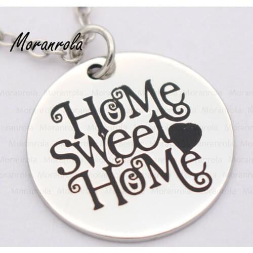 New arried "Home Sweet Home "Copper necklace Keychain,charm Hand Stamped Jewelry Family heart necklace for mom