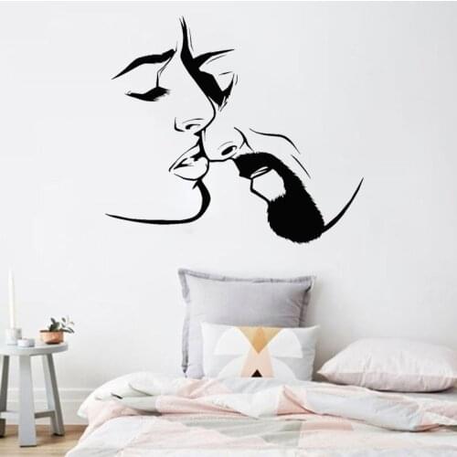 Adult Couple Wall Stickers Kissing Romance Home Decoration Bedroom Wall Decor Romantic Art Mural Fall In Love