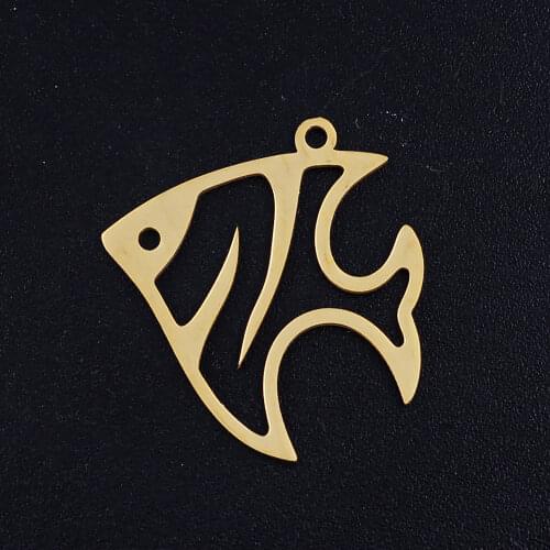 5pcs/lot Sea Fish Stainless Steel Jewelry Pendant DIY Charms Wholesale Factory Store Never Rust Pendants for Necklaces Making