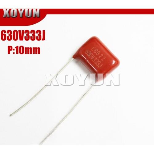 10PCS 630V333J 333J630V Pitch 10MM 630V 333J 33NF CBB Polypropylene film capacitor