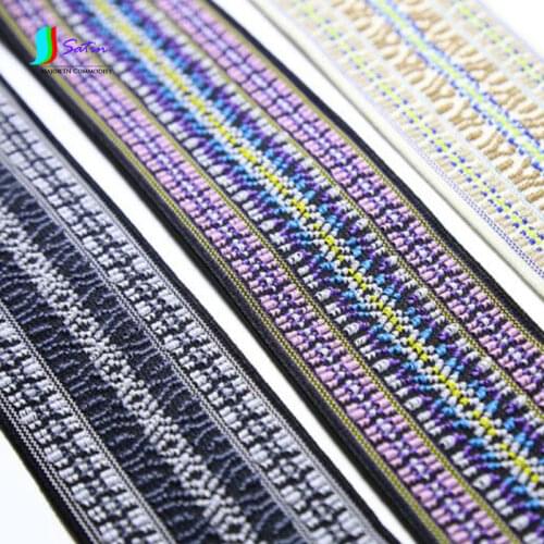 Width 5cm Simple Fashion National Style Jacquard High Elastic Band Colorful High Stretch Lace 3meters/lot A0045M