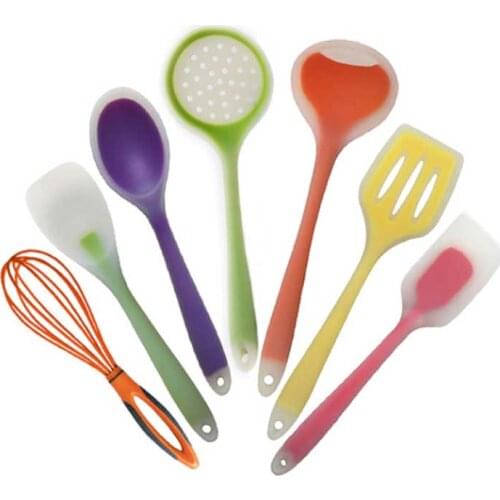Silicagel Cookware Cooking Tool Set Dishes Tableware Kitchenware Dinnerware Spatula Soup Spoon Scraper Nonstick Kitchen Utensils