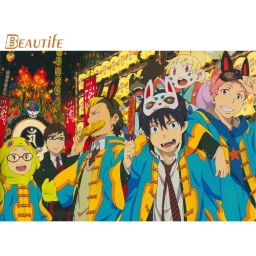 Custom Blue Exorcist Cloth Silk Fabric poster Home Decoration Wall Art New Cloth Silk Fabric wall poster print