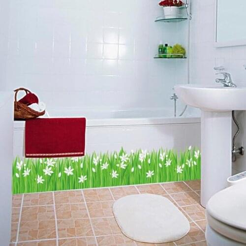 SK7044 Grass waist baseboard living room wall stickers home decor small flowers waterproof removable stickers