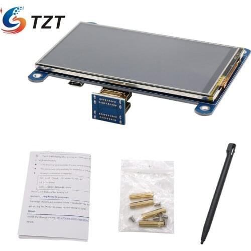 TZT Raspberry Pi HDMI LCD Resistance Screen Display IPS Touch 800×480 4.0 Inch