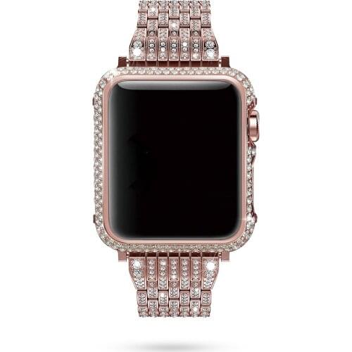 Top Quality Luxury Full Diamond Steel Band for Apple Watch Stainless Steel bracelet for Apple watch Crystal Strap