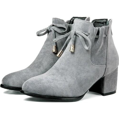 Big Size 9 10 11 12 boots women shoes ankle boots for women ladies boots shoes woman winter Ankle strap back zipper