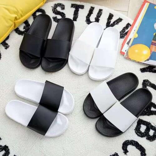 Womens New Summer Slippers Modern Womens Slippers Black and White Beach Shoes Household and Bathing Couple Slippers