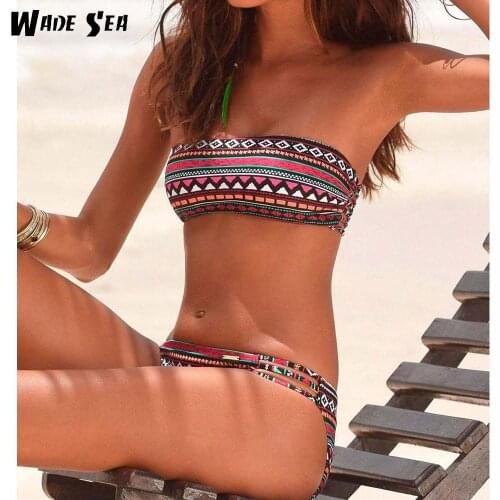 Wade Sea 2019 Floral Print Bikini Set Sexy Women Push Up Swimwear Beachwear Biquini Feminino Para Swimming Beach Bathing Suits