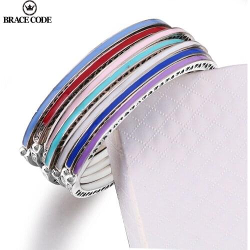 BRACE CODE Crystal Colorful Shiny Heart Charm Bracelets & Bangles Brand Bracelets for Women Jewellery Pulseira Feminina