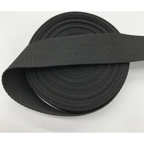 10 15mm 20mm 25mm 30mm 38mm 50mm Wide 5yards Black Strap Nylon Webbing Knapsack Strapping Bags Crafts