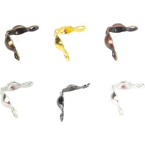 200pcs/lot 8x4mm 8 Colors Metal Ball Chain Calottes End Crimps Beads Connector Clasps Components For Jewelry Making DIY Handmade