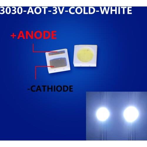 200pcs LED light AOT 3030 SMT LED Beads for LED Strip / Bar 3V 1W 350MA Reverse Polarity