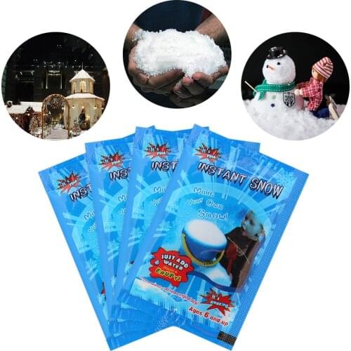 5/10packs Artifical Snowflake Fake Magic Instant Snow Fluffy Frozen Party Super Absorbant Decor For Christmas Outdoor Supplies