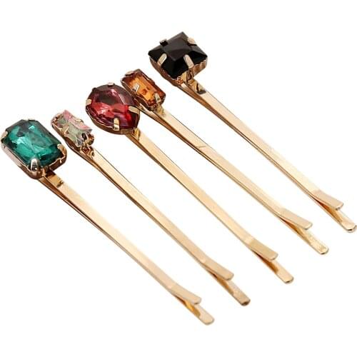 5 Pcs Hairpins Drill Attractive Beautiful Elegant Hair Clips Barrettes Hairpin Decoration Bobby Pins for Ladies Women Girls