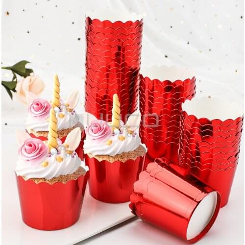 50pcs Banking Paper Cup Non Stick Cupcake Liner Kitchen Cup Tray Case Wedding Party Caissettes Muffin Wrapper Holders