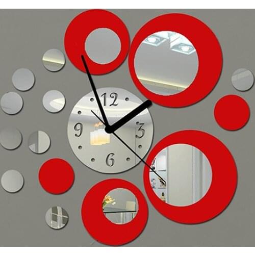 Acrylic Wall Clock Creative Mirror Wall Sticker DIY Frameless Mute Clock Home Office Decal Decorative Mural Craft Home Decor