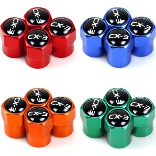 Car Styling Accessories Aluminum Valve Caps Car Wheel Tires Valves Tyre Stem Air Caps for mazda CX-3 CX 9 2005-2018 Accessories