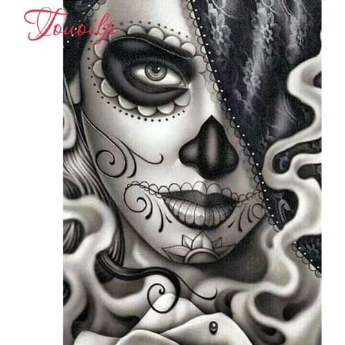 TOUOILP Full Square/Round Drill 5D DIY Diamond Painting "Skull girl" Embroidery Cross Stitch Mosaic Home Decor Gift