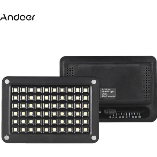 Andoer S9560 Mini LED Video Light Lamp 5500K Color Temperature 60pcs LEDs Adjustable Brightness w/2 Filters for Canon Nikon Sony