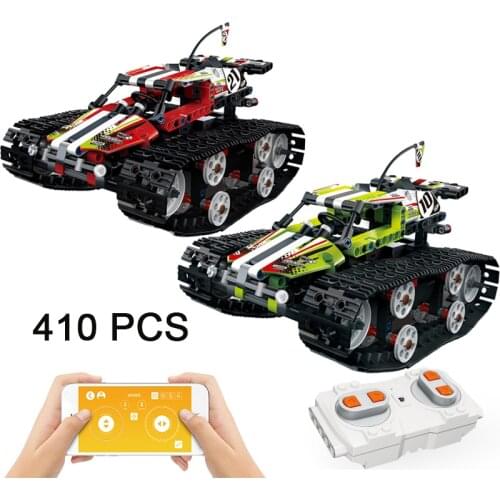 Car Toys 410 PCS Remote Control RC Car RC Trucks Blocks Technic Building Blocks Vehicle Racer Kids Bricks Super RC Tank Toys