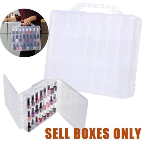 Large Capacity Plasitc Nail Polish Holder Storage Display Case Box Organizer 48 Compartments Slots