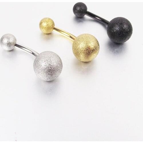1 Piece 316 Stainless Steel Gold Polished Glitter Belly Ring Navel Ring 14G Body Piercing Jewelry
